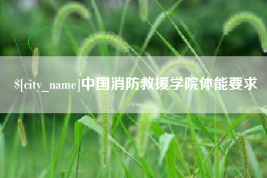 阜新中国消防救援学院体能要求