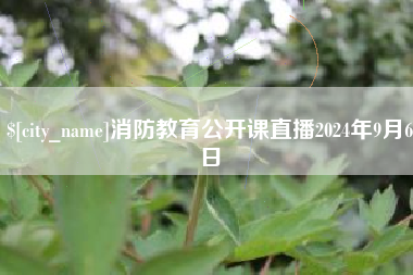 阜新消防教育公开课直播2024年9月6日