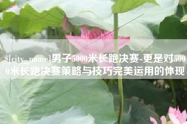 阜新男子5000米长跑决赛-更是对5000米长跑决赛策略与技巧完美运用的体现