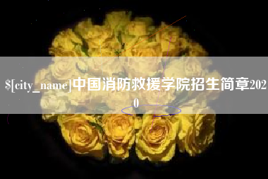 阜新中国消防救援学院招生简章2020