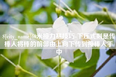 阜新60米接力赛技巧-下压式则是传棒人将棒的前部由上向下传到接棒人手中
