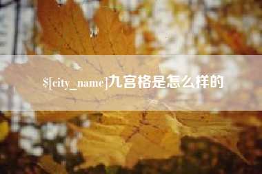 阜新九宫格是怎么样的